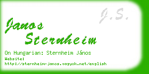 janos sternheim business card